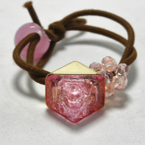 Rose Crystal Charm Hair Tie