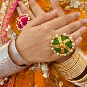 Green Pearl Dome Ring